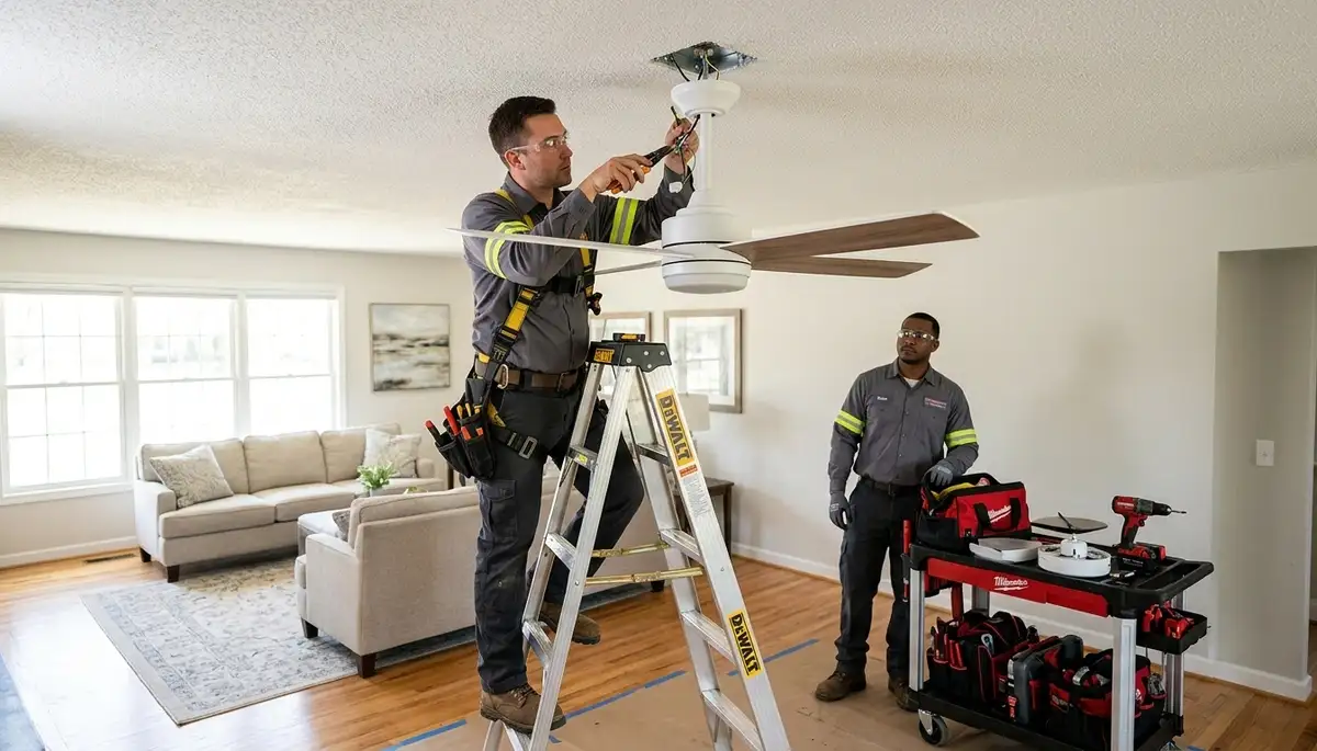 Ceiling fan installation service for Glendale, AZ homes by On Call Electrical