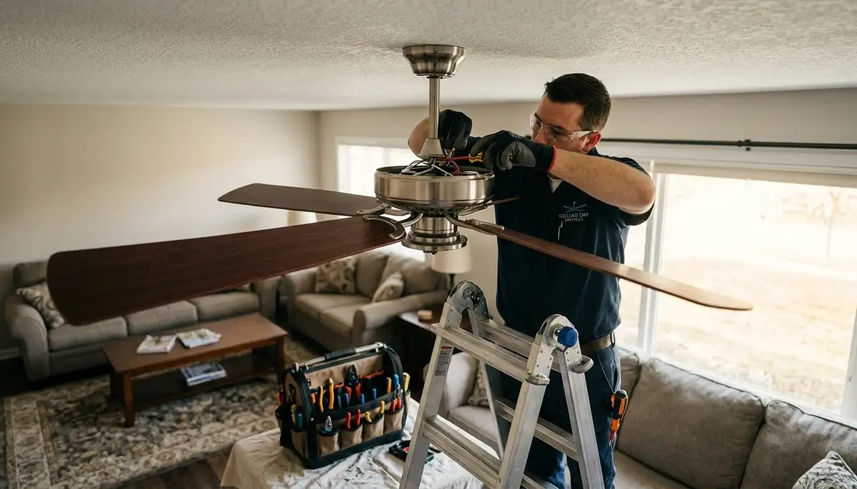 Ceiling fan repair service by an electrician in Glendale, AZ