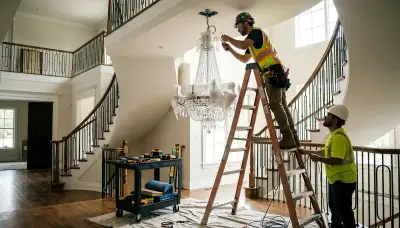 Chandelier installation service for Glendale, AZ homes by On Call Electrical