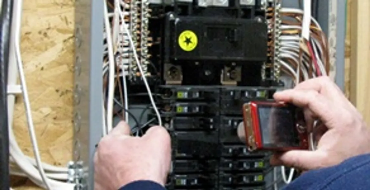 Home electrical inspection of circuit breaker panel by licensed electrician in Glendale, AZ