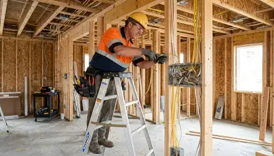 Electrician performing new construction wiring services in Glendale, AZ
