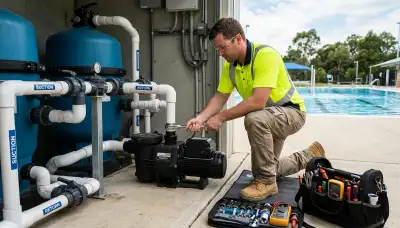Electrician wiring a pool pump circuit for a Glendale, AZ home