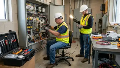 Electrician repairing a wall light switch in a Glendale, AZ home